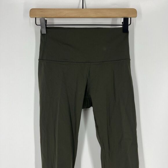 Lululemon Leggings Size 4 Dark Olive Wunder Under Crop High Rise Luxtreme 21" - Picture 2 of 7